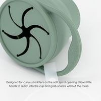 Maccie Collapsible Snack Cup+Lid  - Sage Green
